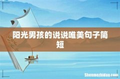 阳光男孩的说说唯美句子简短