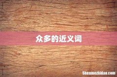 众多的近义词