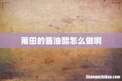 莆田的酱油醋怎么做啊