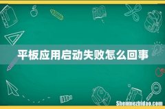 平板应用启动失败怎么回事