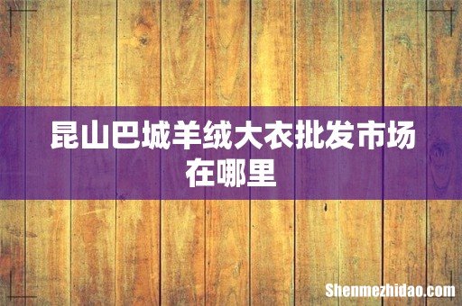 昆山巴城羊绒大衣批发市场在哪里