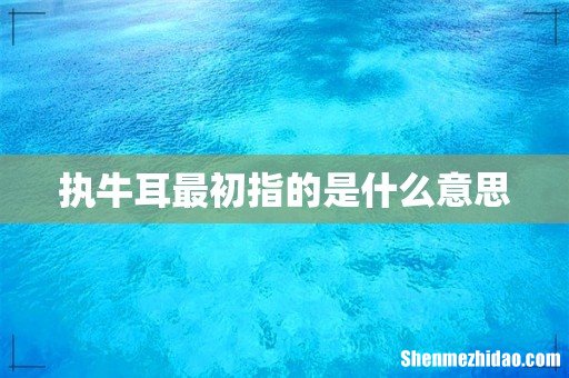 执牛耳最初指的是什么意思