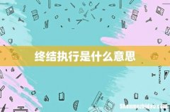 终结执行是什么意思