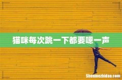 猫咪每次跳一下都要嗯一声
