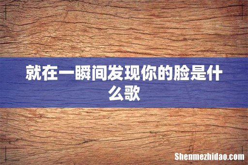 就在一瞬间发现你的脸是什么歌