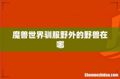 魔兽世界驯服野外的野兽在哪
