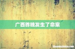 广西昨晚发生了命案