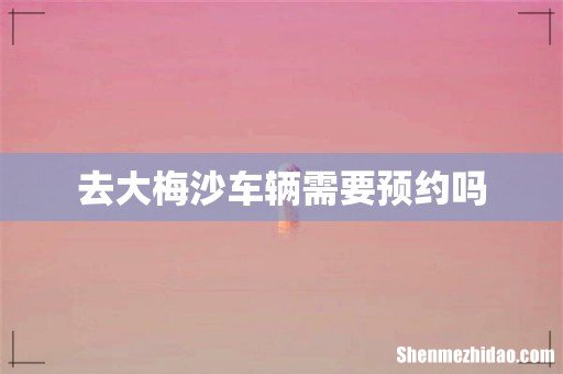 去大梅沙车辆需要预约吗