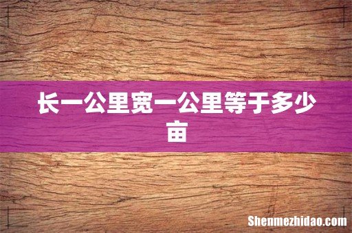 长一公里宽一公里等于多少亩