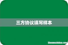 三方协议填写样本