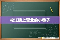 松江晚上营业的小巷子
