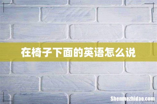 在椅子下面的英语怎么说