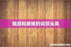 陆游和唐婉的词钗头凤