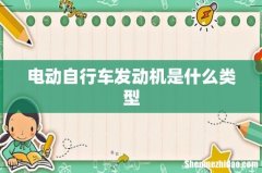电动自行车发动机是什么类型