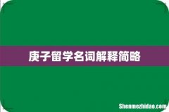 庚子留学名词解释简略