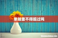 单轴重不得超过吨