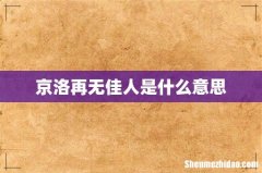 京洛再无佳人是什么意思