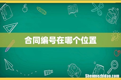 合同编号在哪个位置