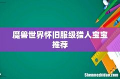魔兽世界怀旧服级猎人宝宝推荐