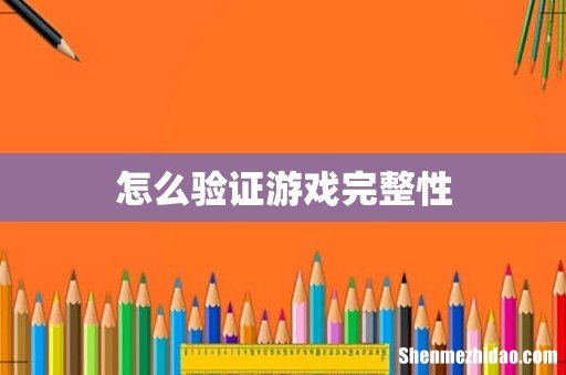怎么验证游戏完整性