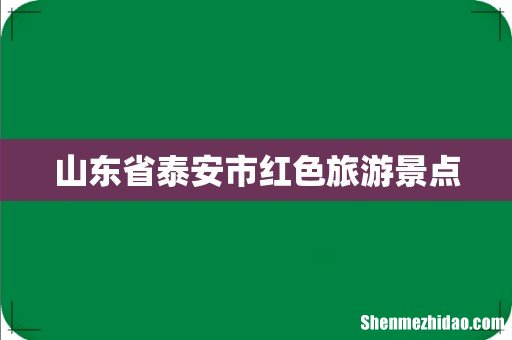 山东省泰安市红色旅游景点