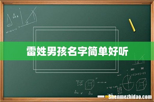 雷姓男孩名字简单好听