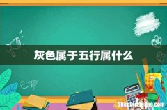 灰色属于五行属什么