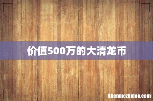 价值500万的大清龙币