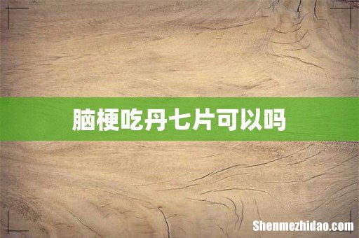 脑梗吃丹七片可以吗