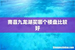 南昌九龙湖买哪个楼盘比较好