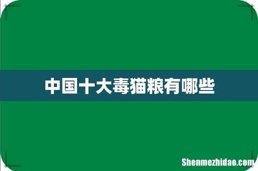 中国十大毒猫粮有哪些