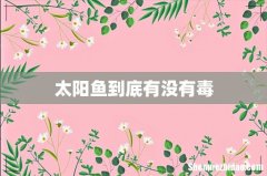 太阳鱼到底有没有毒