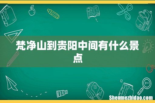 梵净山到贵阳中间有什么景点