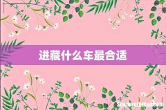 进藏什么车最合适