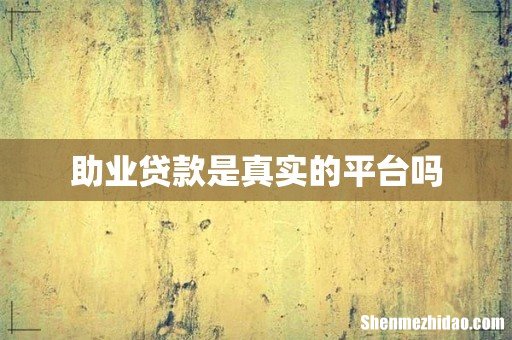 助业贷款是真实的平台吗