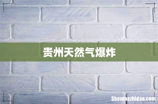 贵州天然气爆炸