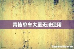 青桔单车大量无法使用