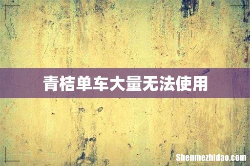 青桔单车大量无法使用