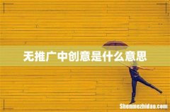 无推广中创意是什么意思