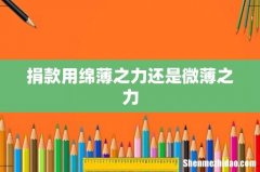 捐款用绵薄之力还是微薄之力