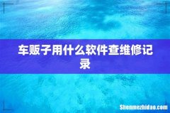 车贩子用什么软件查维修记录