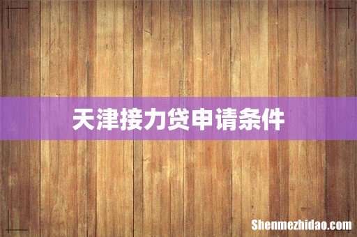 天津接力贷申请条件
