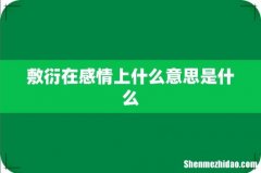 敷衍在感情上什么意思是什么