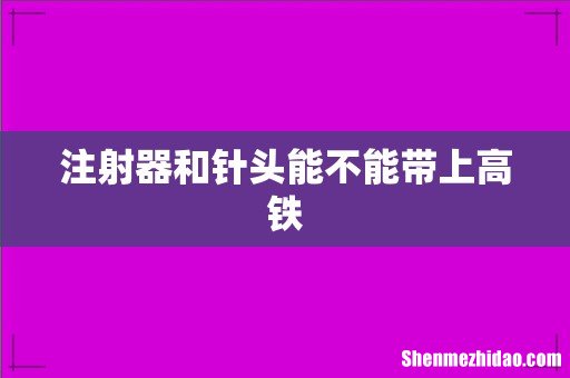 注射器和针头能不能带上高铁