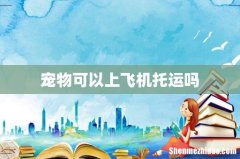 宠物可以上飞机托运吗