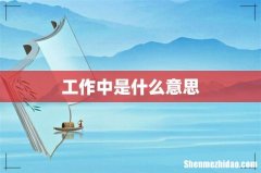 工作中是什么意思