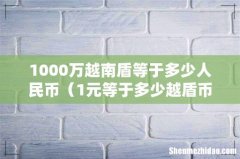 1元等于多少越盾币 1000万越南盾等于多少人民币