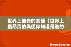 世界上最昂贵的粪便你知道是谁的吗 世界上最贵的粪便