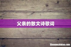 父亲的散文诗歌词