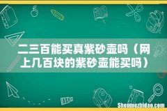 网上几百块的紫砂壶能买吗 二三百能买真紫砂壶吗